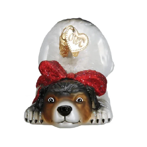 Norman Rockwell Signature Dog Glass Ornament - 8.5cm - Image 2