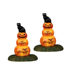 Lemax Cat And Pumpkin (Set Of 2)