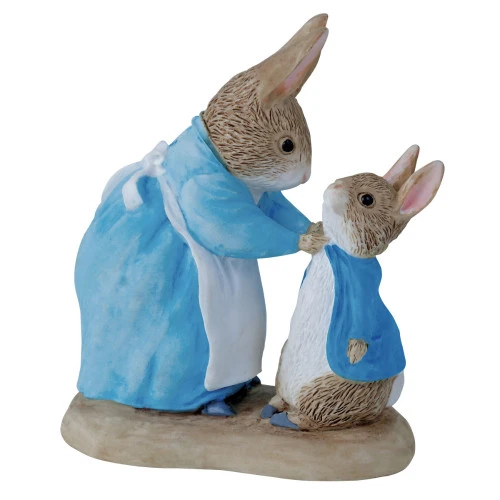 Mrs Rabbit And Peter Figurine - 7cm