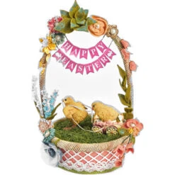 Katherines Happy Easter Basket With Chicks - 38.5cm