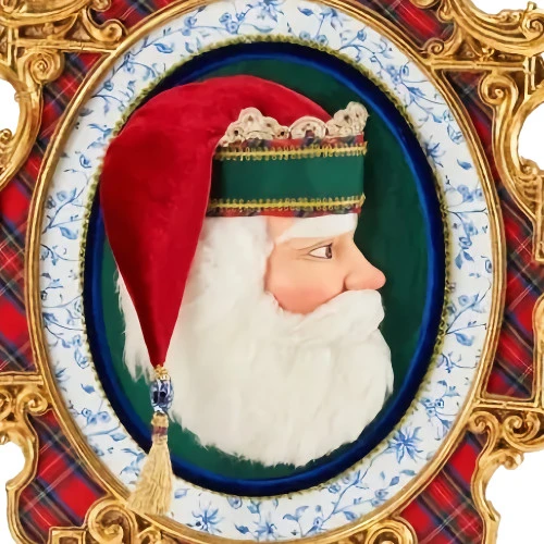 Katherines Collection Santa Face In Gold Frame Wall Piece - 61cm - Image 2