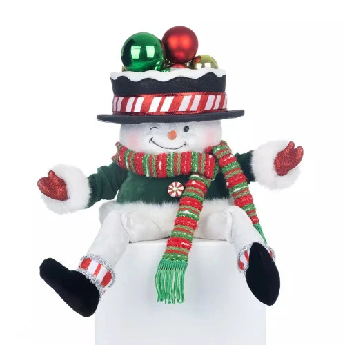 Katherines Peppermint Palace Snowman Candy Container Lanky Leg - 33.5cm