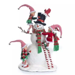 Peppermint Palace Elves And Snowman - 46cm