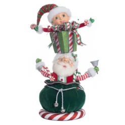 Katherines Santa And Elf Gift Stack - 48cm