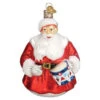 Norman Rockwell Iconic Santa Glass Ornament - 11.5cm