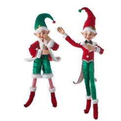RAZ Imports Green Velvet Best Dressed Christmas Elf - 76cm