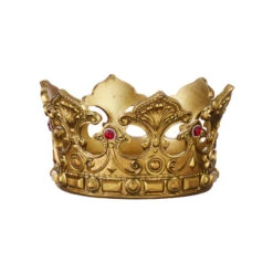 Gold Gilded Crown With Jewels - 22cm