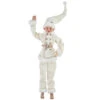 Ivory Corduroy Posable Elf With Basket - 61cm