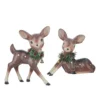 Reindeer With Bottle Brush Wreath (Set Of 2) - 32.5cm