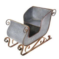 Galvanised Metal Sleigh - 70cm