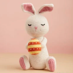 Lily The Bunny Hugging Egg Crochet Animal - 25cm