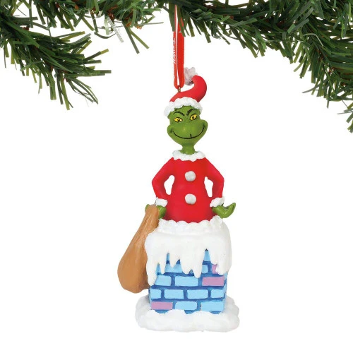 Dr Seuss The Grinch Into The Chimney Musical Hanging Ornament - 11.5cm - Image 2