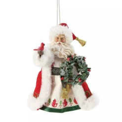 Possible Dreams Santa Merry Cardinal Ornament - 15cm