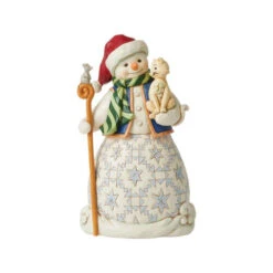 Jim Shore Snowman With Cat - 21cm