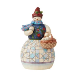 Jim Shore Snowman With Basket - 22cm