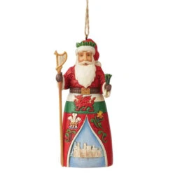 Jim Shore Welsh Santa Ornament - 11cm