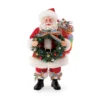 Rainbow Greetings Santa With Wreath - 27cm