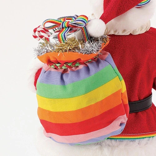 Rainbow Greetings Santa With Wreath - 27cm - Image 2