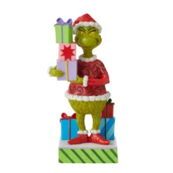 Dr Seuss Grinch Holding Presents Figurine - 20cm
