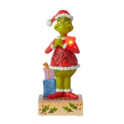 Dr Seuss Grinch With Blinking Heart Statue - 18cm