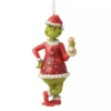 Dr Seuss Grinch With Coal Ornament - 13cm