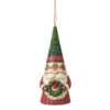 Jim Shore Gnome Holding Wreath Ornament - 12cm