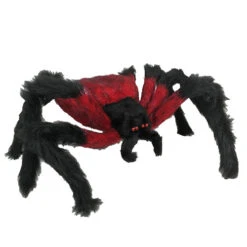 Spooky Red And Black Hairy Spider - 75cm