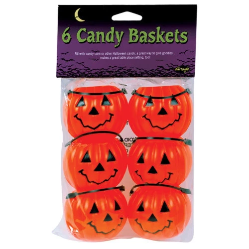 Party Pumpkin Candy Baskets (Pack Of 6)