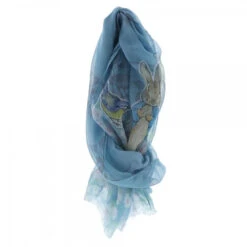 Peter Rabbit Blue Illustrated Scarf - 180cm