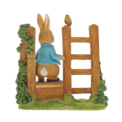 Peter Rabbit On Wooden Style Figurine - 8cm - Image 3