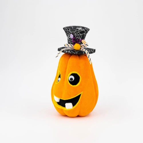 Orange Pumpkin Face With Web Top Hat - 29cm - Image 2