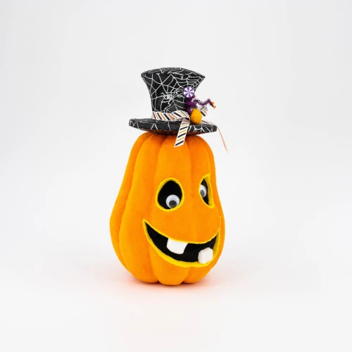 Orange Pumpkin Face With Web Top Hat - 29cm - Image 3