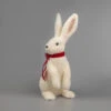 White Arctic Hare With Red Bow - 54cm