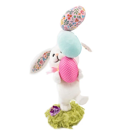 Marching Rabbit Juggling Easter Eggs - 34cm