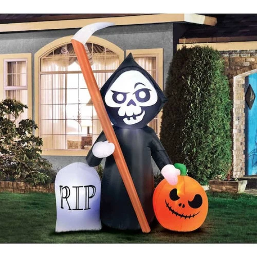 Inflatable Reaper Pumpkin And Tombstone - 150cm - Image 2