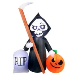 Inflatable Reaper Pumpkin And Tombstone - 150cm