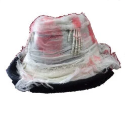 Ghost Bowler Hat With Skeleton Hand - 28cm