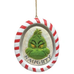 Dr Seuss The Grinch Naughty Nice Rotating Ornament - 12cm