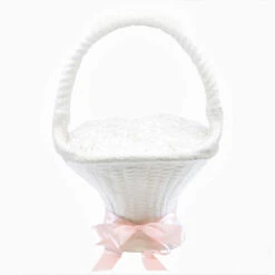Bethany Lowe Large White Easter Basket - 53cm