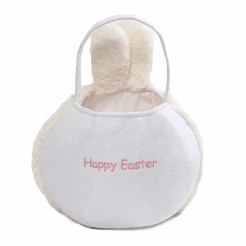 Easter Fluffy Bunny Basket With Handle - 16.5cm - Image 2
