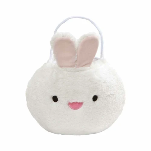 Easter Fluffy Bunny Basket With Handle - 16.5cm