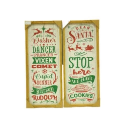 Wooden Santa Reindeer Signs (2 Styles)