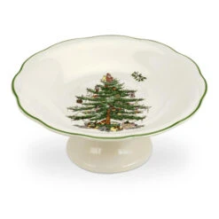 Spode Christmas Tree Sculpted Footed Candy Dish - 18cm