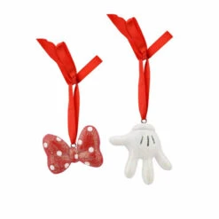Disney Bow And Glove Hanging Ornaments (Set Of 2) - 7cm