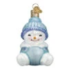 Snow Baby Boy Glass Ornament - 7.5cm