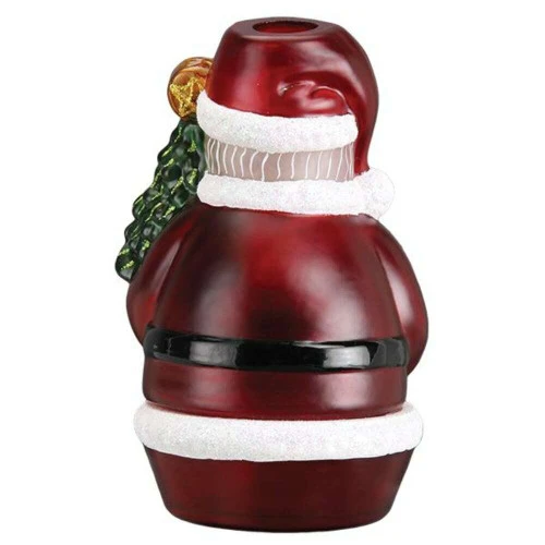 Santa With Tree Candle Light Glass Ornament - 16.5cm - Image 2