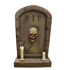 Outdoor Halloween Tombstone With 2 Candles - 124cm