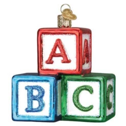 Teachers ABC Blocks Glass Ornament - 9cm