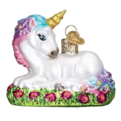 Baby Unicorn Glass Ornament - 7.5cm