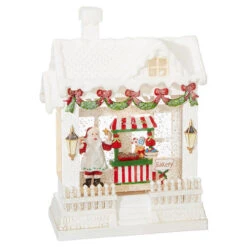 RAZ Baking Santa Lighted Water House - 25cm